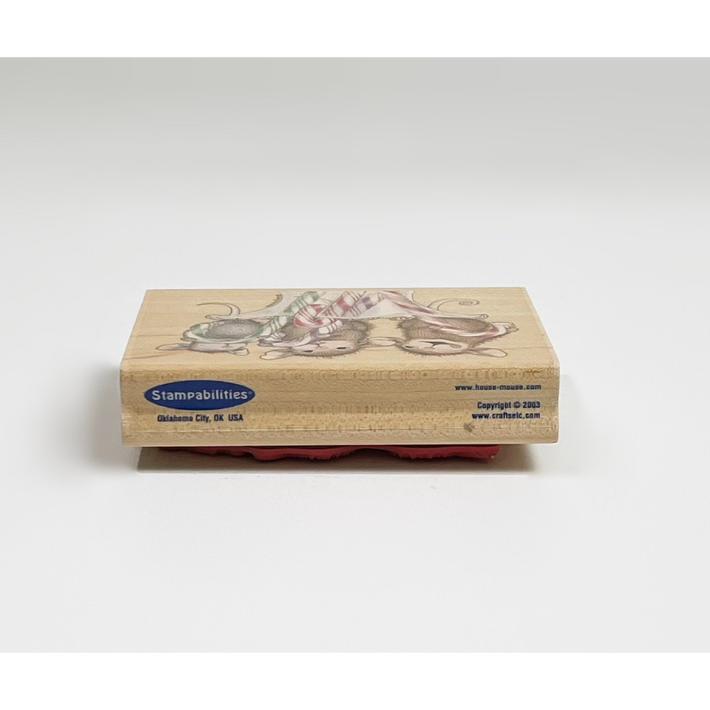 Stampabilities House Mouse Candy Cane Trio Stamp Maxwell Monica Mudpie 4x3 - Picture 3 of 4